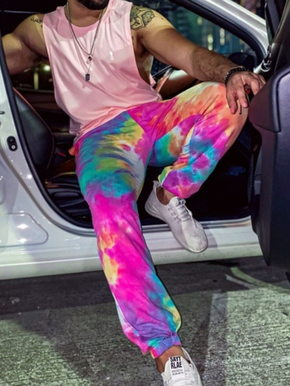 JJ Malibu rainbow tie dye sweatpants Size Medium